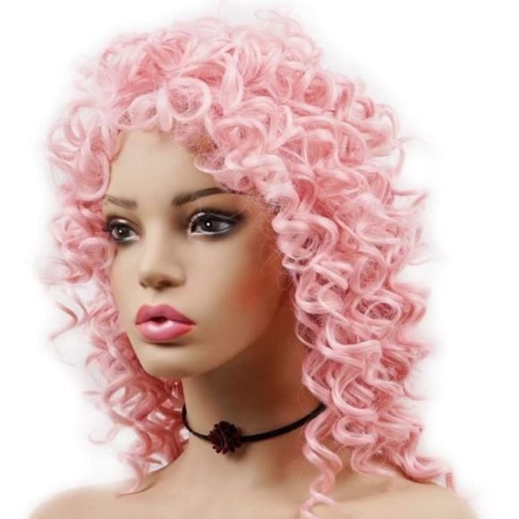 Pink Curly Hair Wig - Picture 2 of 5